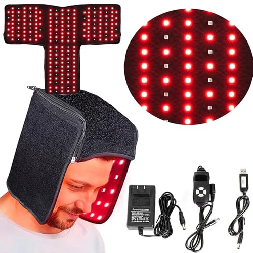 SNBGRYE Tampa de crescimento de cabelo 215 LED (660 + 850 nm), tampa de terapia de luz vermelha para