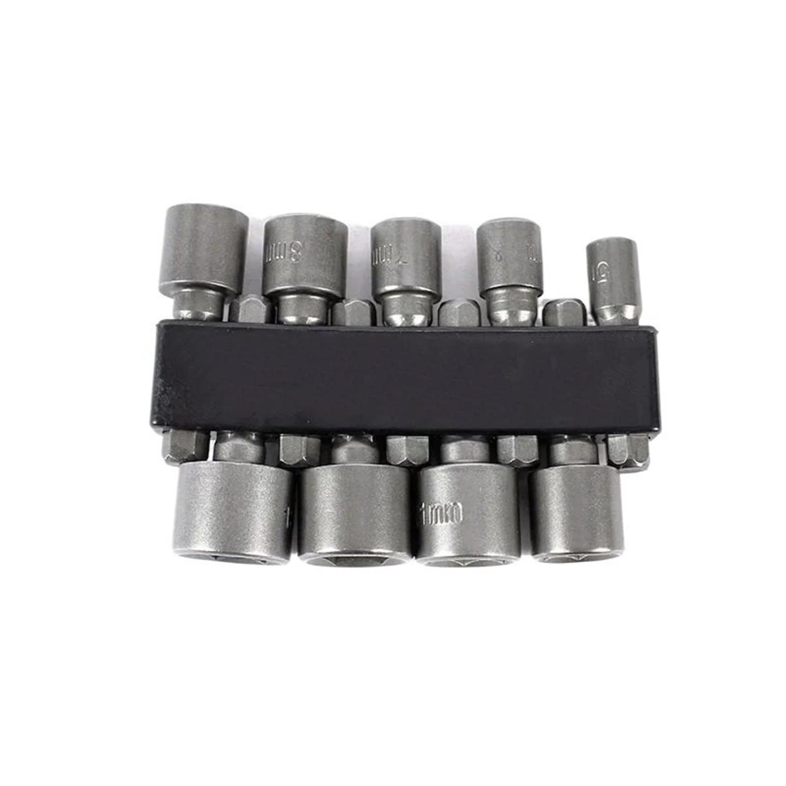 Kauwyehd 9Pcs 9/14Pcs 5Mm-12Mm Hex Sockets Sleeve Nozzles Nut Set Screwdriver Kit Steel Socket Bits Wrenches Socket Wrench Set(9Pcs)