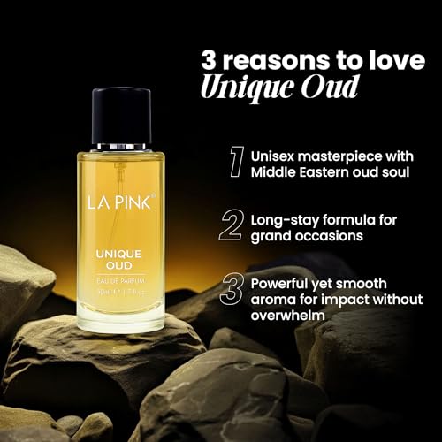 Image of La Pink Unique Oud EDP Perfume for Woman & Man | Oud, Leather, Woody & Musky Notes | Long Lasting Unisex Luxury Fragrance for Men & Women | 50ml