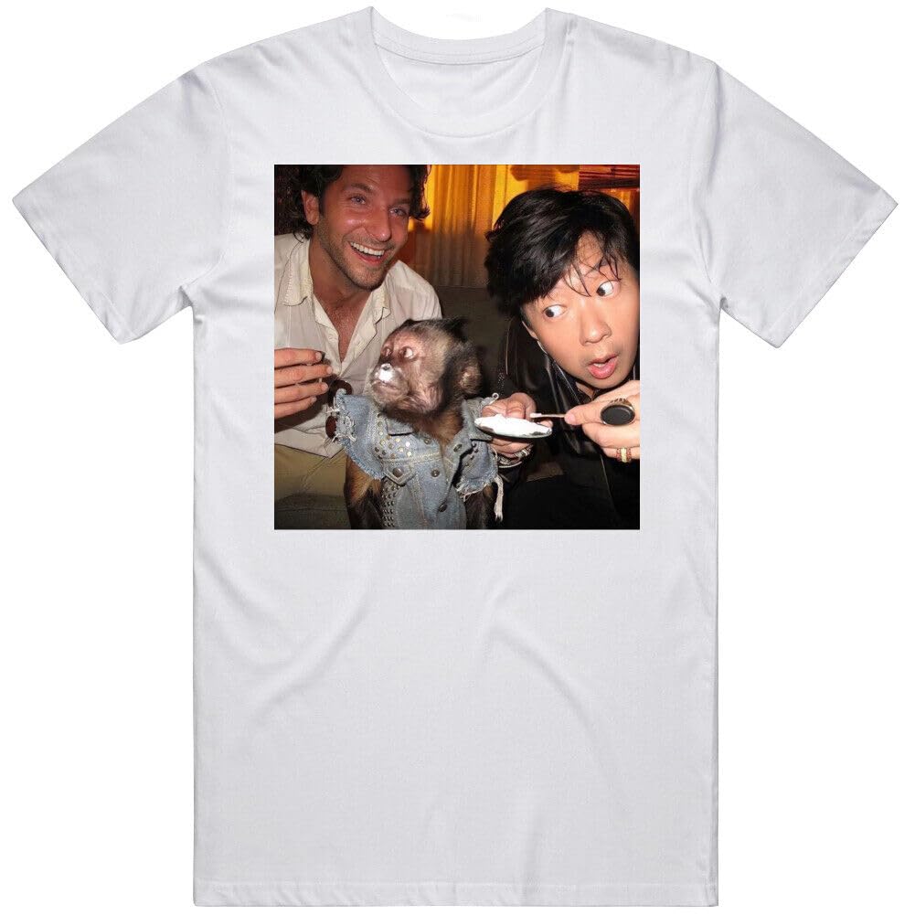 Kolity Men's White Funny Hangover Chow And Monkey Scene Movie Fan T Shirt 3XL