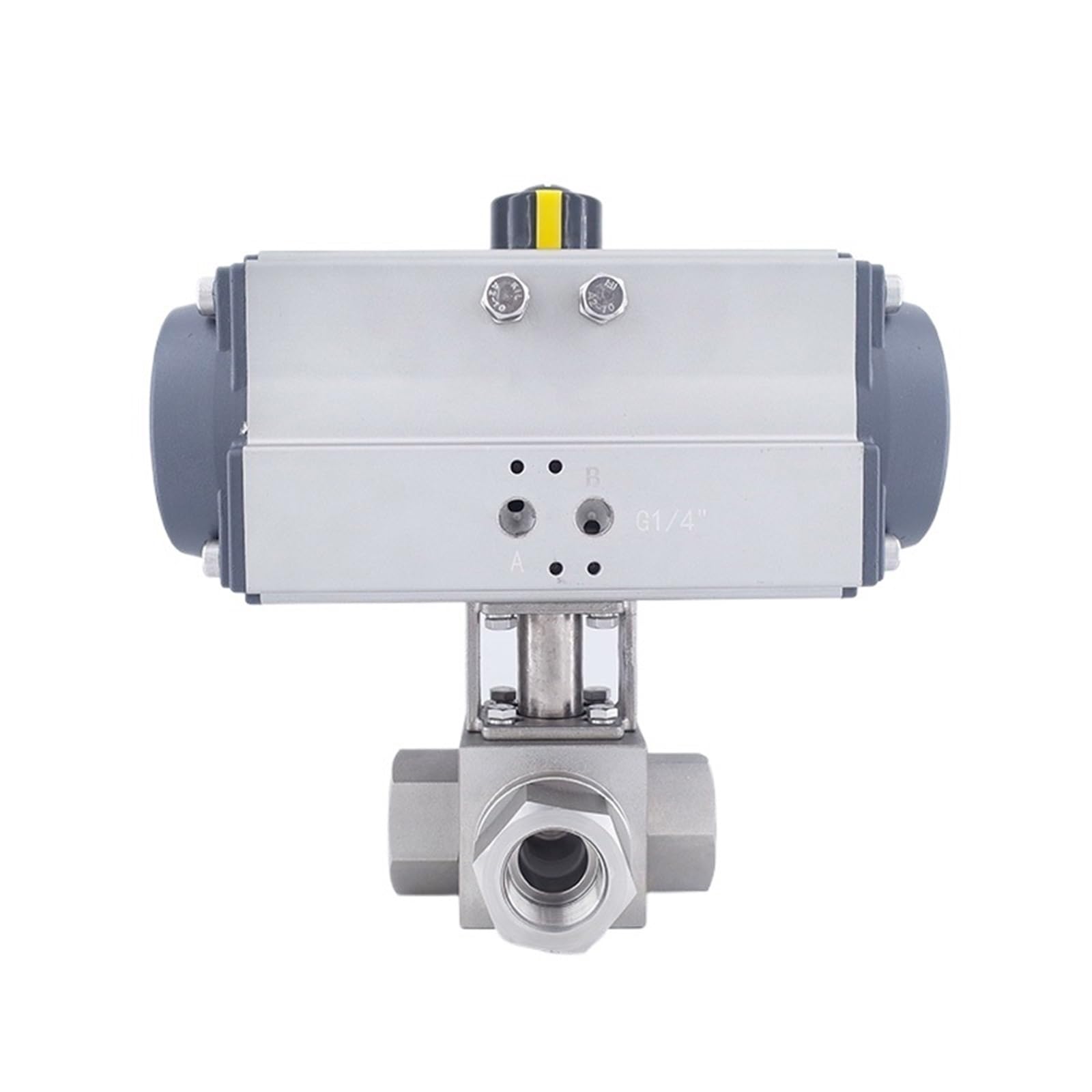 Valvola a sfera di pressione DN40 32Mpa 300bar 320bar Valvola a sfera pneumatica in acciaio inossidabile SS304 a 3 vie Tipo TL da 1-1/2 pollici 1 pz(L type)