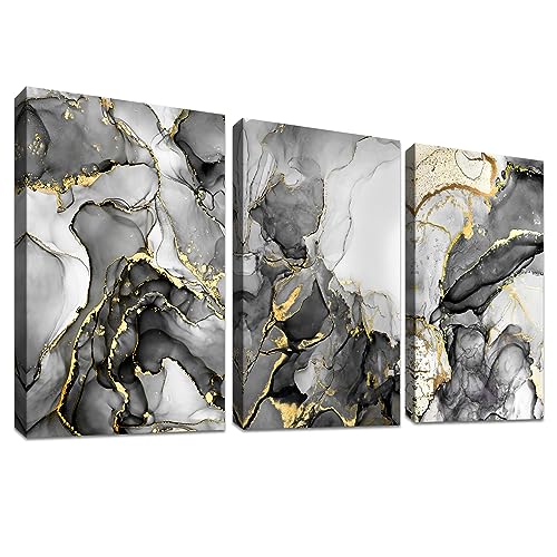 Impression sur toile marbre gris et or pour décoration salon