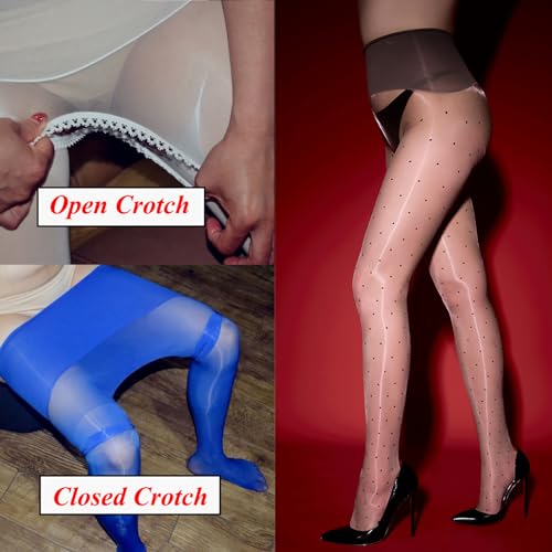 LESOYA Women's Sexy Mid Rise 1D Seamless Pantyhose Shiny Glossy Nylon Sheer Stockings Silky Glitter Tights2