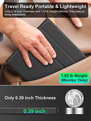 Image of 120Hz Portable Gaming Monitor, 16 inch 1920x1200 IPS Second Monitor for Laptop, Dual USB-C HDMI Computer Display with Speakers, Dual Game Screen Extender for PC, Phone, PS5, Xbox, Switch