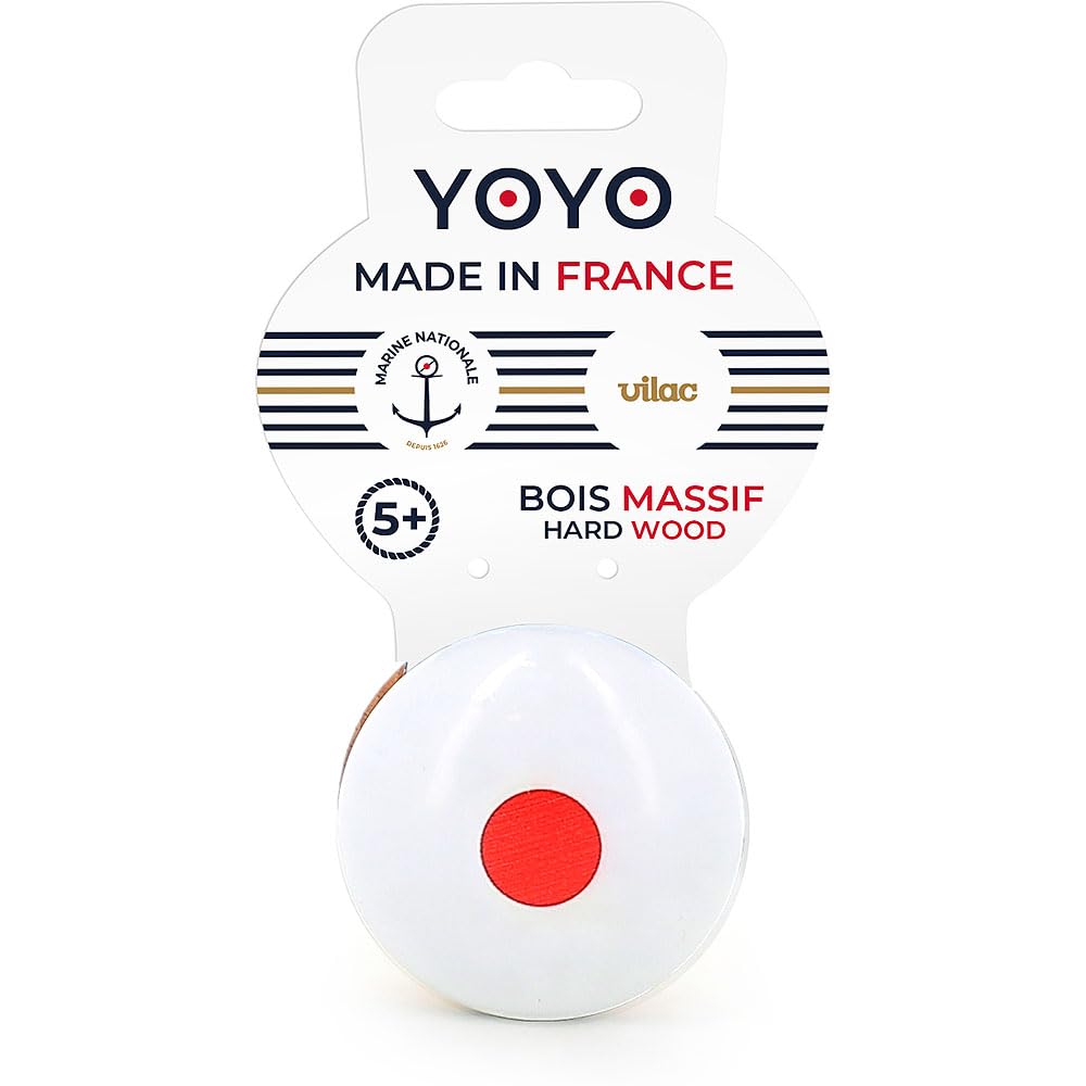 Yoyo Bâchi Vilac – Marine Nationale – Jouet Bois Rouge Et Blanc – Jeu D’Adresse Dès 5 Ans – Fabriqué En France (Jura)