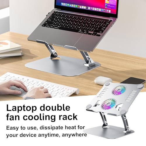 Almohadilla de enfriamiento plegable para computadora con soporte y ventilador 3