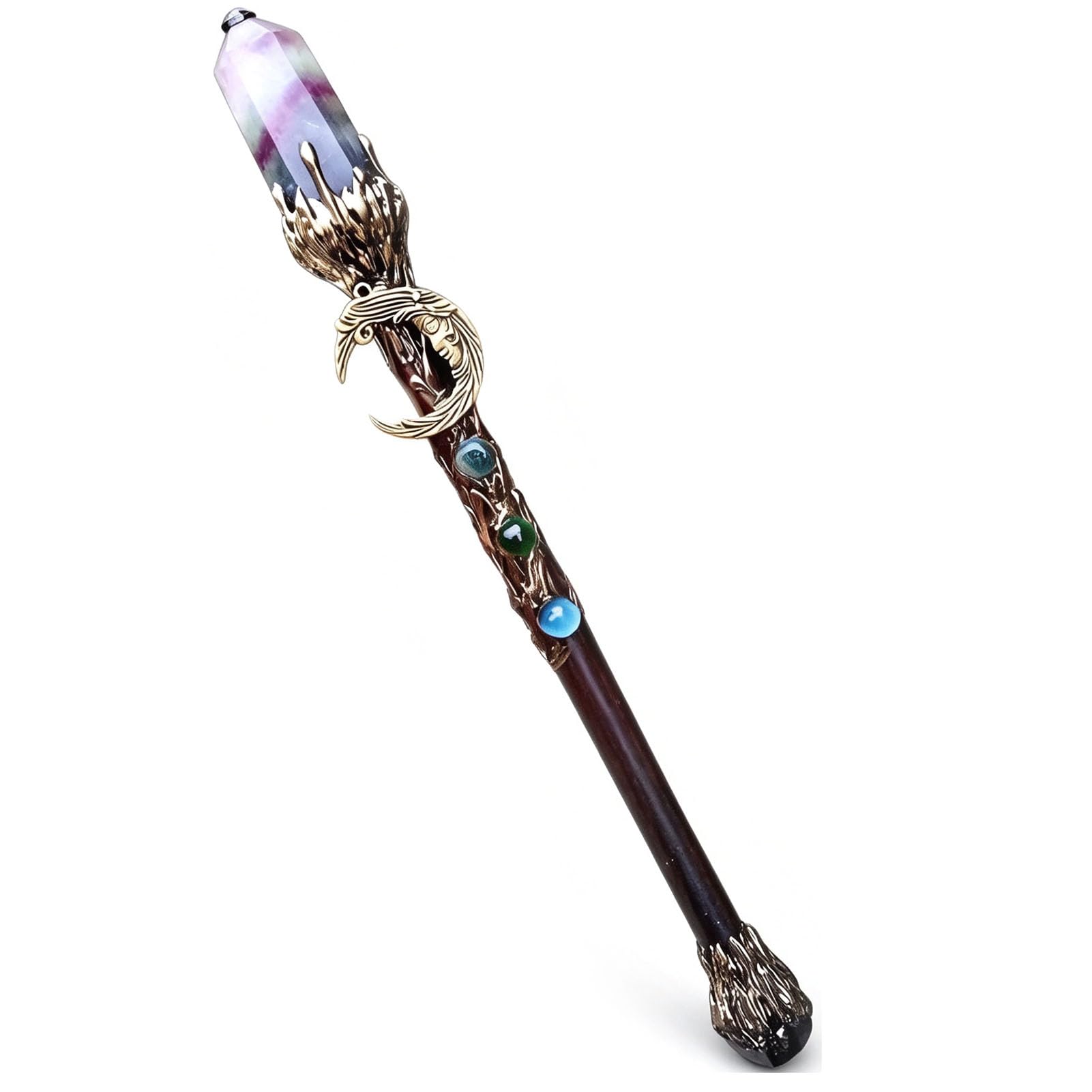 Varita mágica de cristal de chakra para brujas curativas hechas a mano
