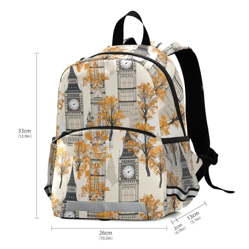 Big Ben Grey Yellow kids personalized backpack girls safety bookbags for kindergarten mochilitas para ni?os3