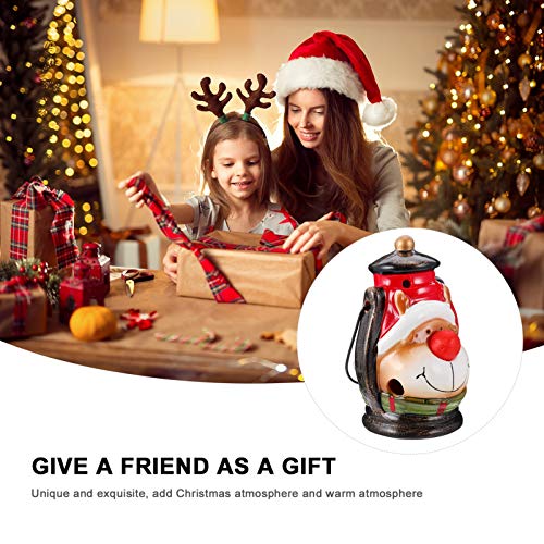 Toyvian Lanterna de Natal Decorativa Boneco de Neve Estatueta Led Acendeu Abajur de Mesa Natal Natal