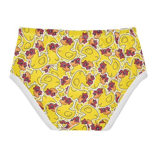 Little Girls' Soft Cotton Underwear Kids Breathable Comfort Rubber Duck Panties Briefs Toddler2