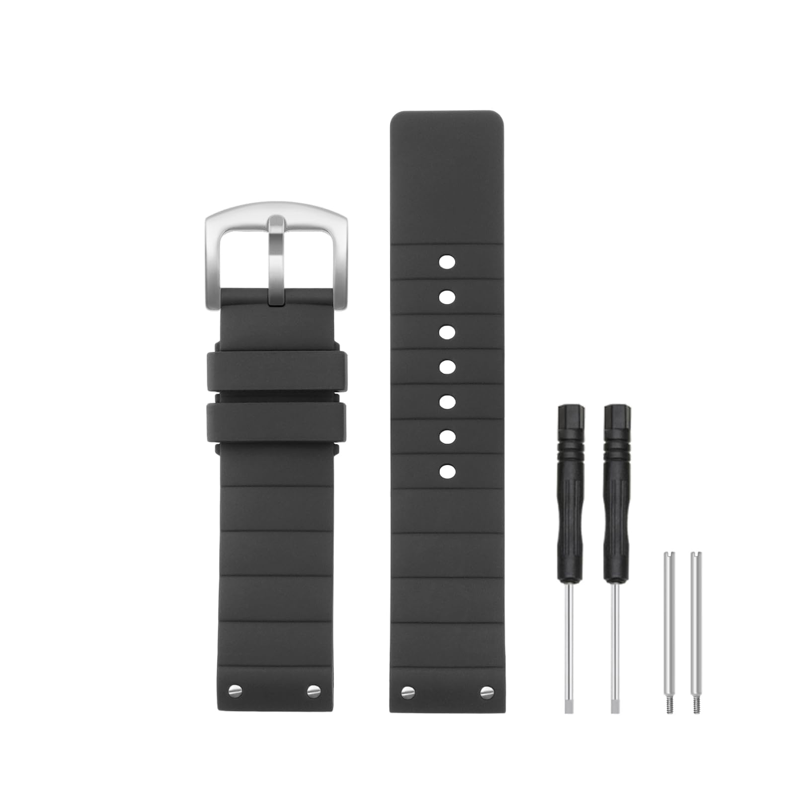 Correa de repuesto compatible con reloj Cartier de 23 mm, goma de silicona suave para Santos 100, color negro