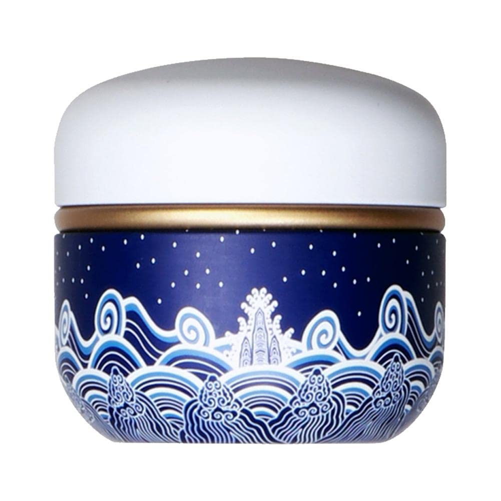 Wudaizhi Biue Talcum Powder Puff Box Empty Body Powder Container With Puffs For Home Travel