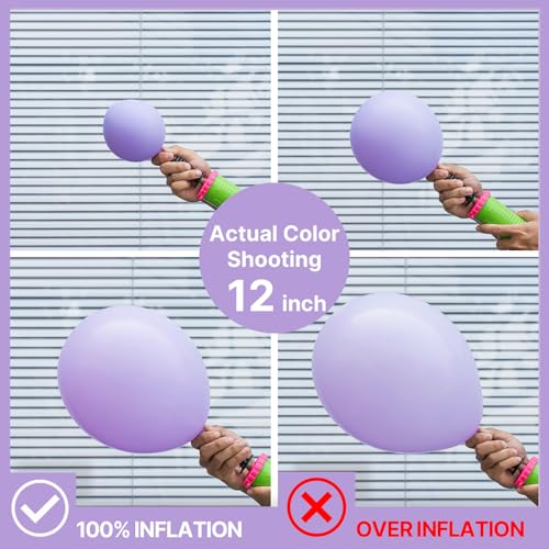 PartyWoo Lavender Balloons 120pcs Different Sizes Pack of 18 12 10 5 Inch Light Pastel Purple Lilac Balloon Arch Kit for Baby Shower Bachelorette Fairy Birthday Princess Party Decorations Purple-Q10