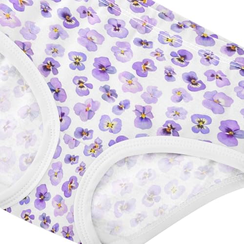 Joisal Light Purple Violet Flowers White Girls Underwear Toddlers 2t Cotton Panties for Girl Funny Kids Briefs Undies4