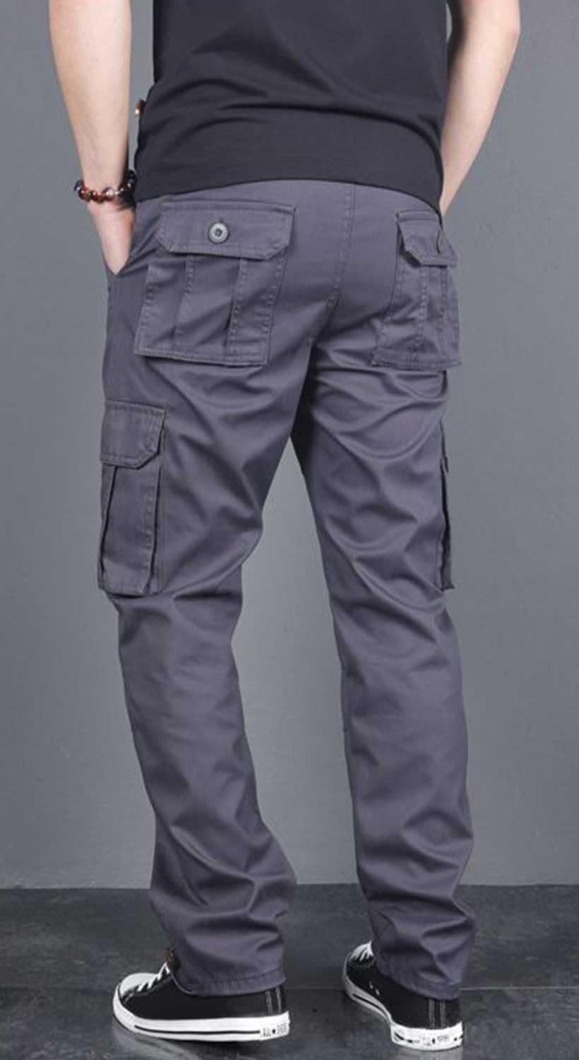 HUNGSON Mens Casual Hiking Pants Cotton Drawstring Fashion Cargo Pants
