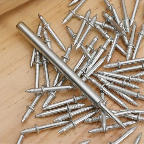 Clavos con doble cabeza 400 piezas, metal inoxidable, sin rastro, para zócalos miniatura 4