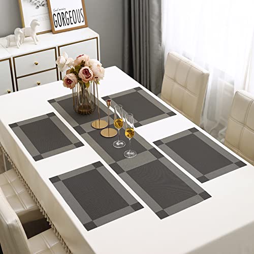 Image of HOKIPO Dining Table Placemats 4 Pieces with Runner (AR4230)