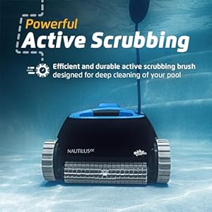 Dolphin nautilus cc automatic robotic pool vacuum cleaner wall climbing scrubber brush top load filter access ideal for abovein ground pools up to 33 ft in length  urban country home decor