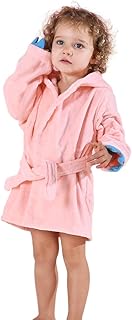 Roupão de banho com capuz para meninas e meninos toalha de algodão estilo dinossauro estilo dinossauro，LIANLI (R标备案，跟卖后果自负)(rosa,5T)