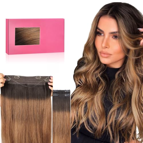 WENNALIFE Wire Hair Extensions Real Human Hair, Easy-to-Wear Invisible Line