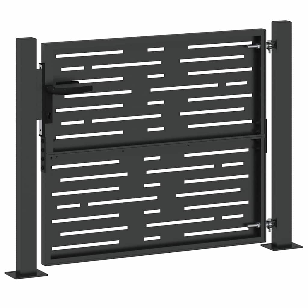 Generico Cancello da Giardino con Blocco Nero 100 x 100 cm,Nero,16.3kg,42015899