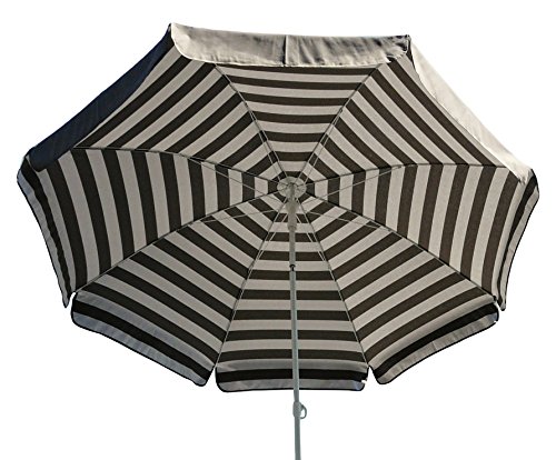 Maffei Art 181 parasol rond, cm 200, coton duplex. Made in Italy. Couleur taupe/rayé taupe