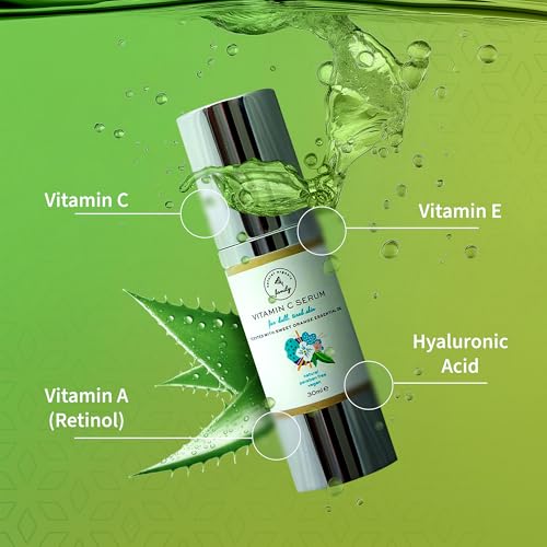 Vitamin C Serum for Face with Hyaluronic Acid, Aloe Vera, Retinol, and Vitamin E - Natural Skin Care for Beautiful and Healthy Skin - Brightening Serum for Dark Spots and Fine Lines - Image 6