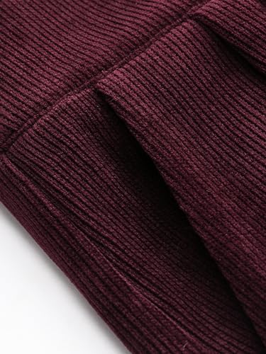 CIDER Corduroy High Waist Solid Pleated Wide Leg Trousers3