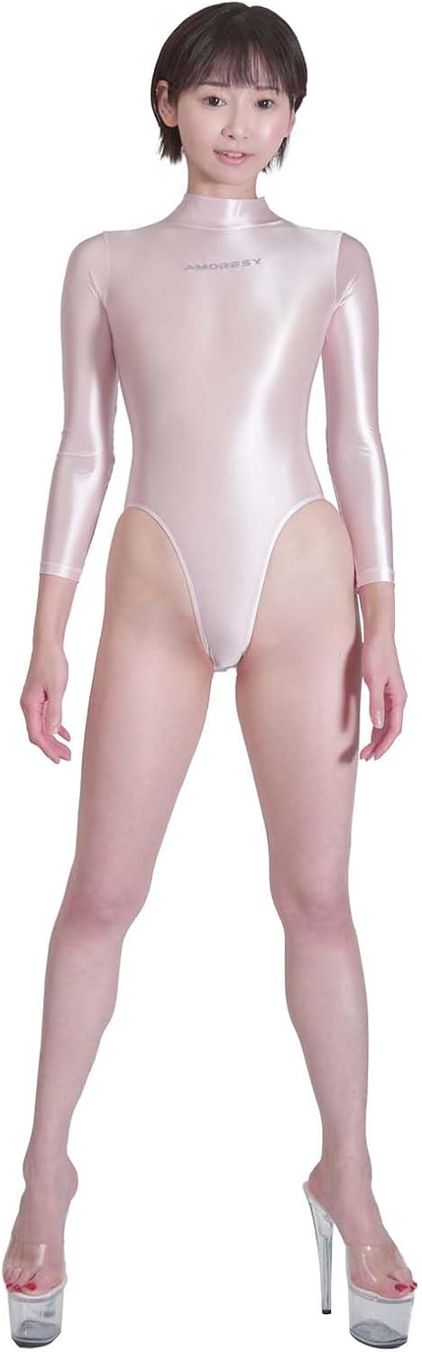 [AMORESY] Elektra シアー ハイレグ スイムスーツ レオタード｜超薄シアースパンデックス・長袖・ハイネック