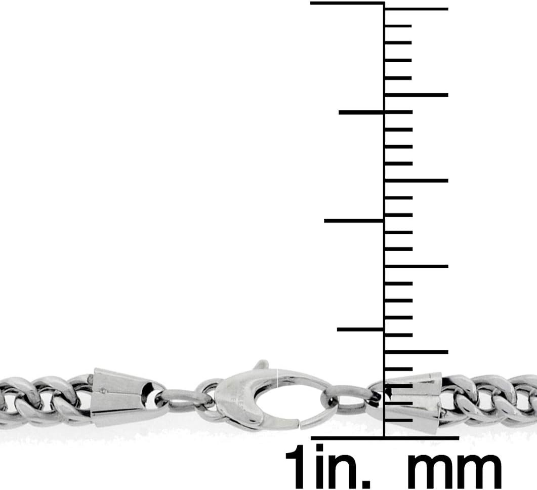 Metro Jewelry Stainless Steel Foxtail Chain Necklace for Men 24 Inches Long 4 mm Wide Lobster Claw - Image 3