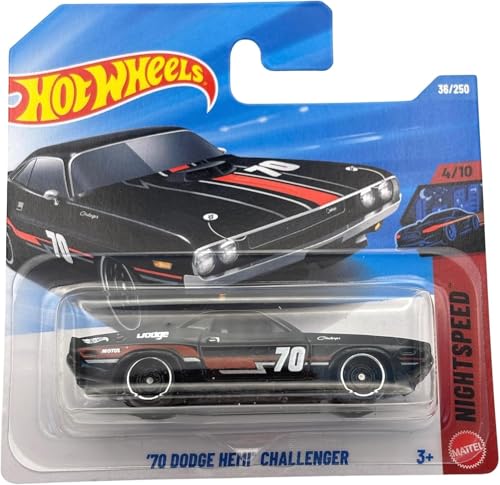 Image of Hot Wheels 70 Dodge Hemi Challenger Nightspeed 4 /10 (Black)