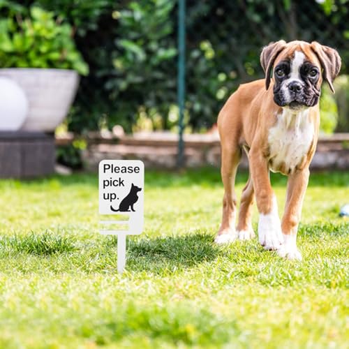 HYTROVE Witterungsbeständiges No Pooping Dog Sign mit Erdspieß Praktische Gartendeko und Höflicher Hundekot Hinweis für Innen Außenbereiche Einfache Montage Umweltfreundliche