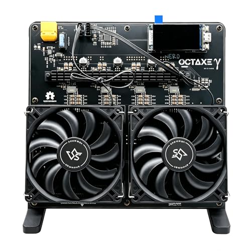 NerdOCTaxe Bitcoin Miner, Upgraded ASIC Miner 9.6TH/s 16.6J/TH Efficiency 160W Low Power, 2.4G Signal & Quiet Dual Fan O