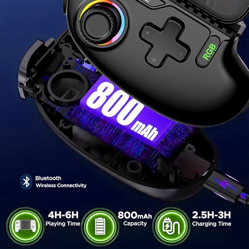 Image of Ant Esports Combatant II RGB Wireless SmartPhone Gampepad for Android & iPhone|Bluetooth Mobile Game Controller|Magnetic Hall 3D Joystick|Compatible with Xbox Game Pass,SteamLink,COD, Minecraft,Roblox