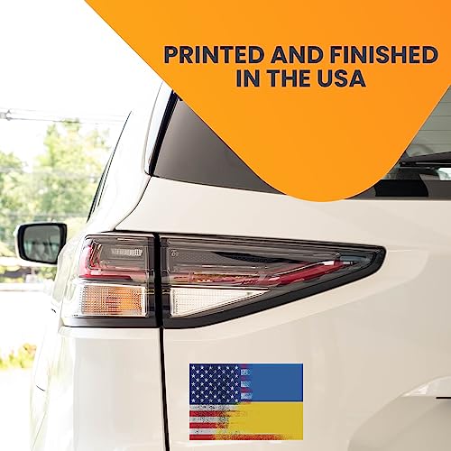Image of Magnet Me Up Distressed Ukraine Ukrainian American Flag Magnet Decal, 4x6, Heavy Duty Automotive Magnet for Car Truck SUV