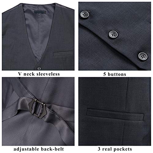 Enlision Men's Suit Vest Business Formal Dress Waistcoat Solid Color Vest For Suit Or Tuxedo #TOP3