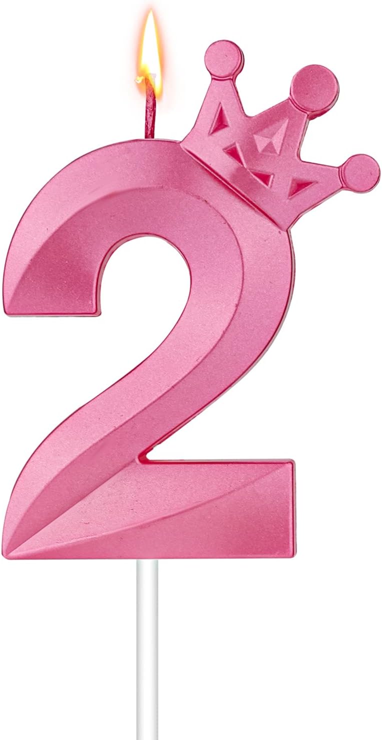 3.15" Birthday Number Candle, Large 3D Number Candle for