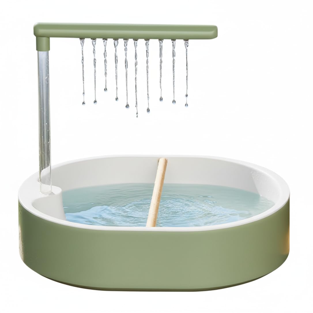 Bomba de agua para baño de loros y ducha de pájaros con 3 modos de pulverización gris verde