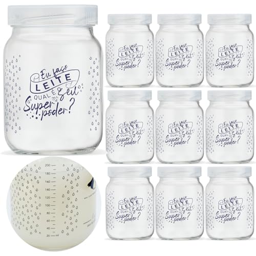 Pote de Vidro para Leite Materno Super Poder com 10 unidades