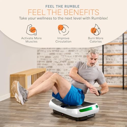 Image of Lifepro Rumblex 4D Curved Vibration Plate Exercise Machine - Triple Motor, 7 Modes & 60 Speeds Vibrating Platform Machine - Full Body Vibration Plate for Lymphatic Drainage & at Home Workout