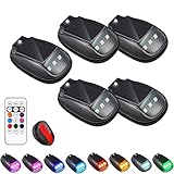 2026 Upgraded Solar Car Roof RGB Strobe Light 8 Colors, Smart Sensing Marker Light 8 Colors, Waterproof Wireless LED Strobe Lights, for Night Driving, Vehicle, Truck Use (5 Lights)