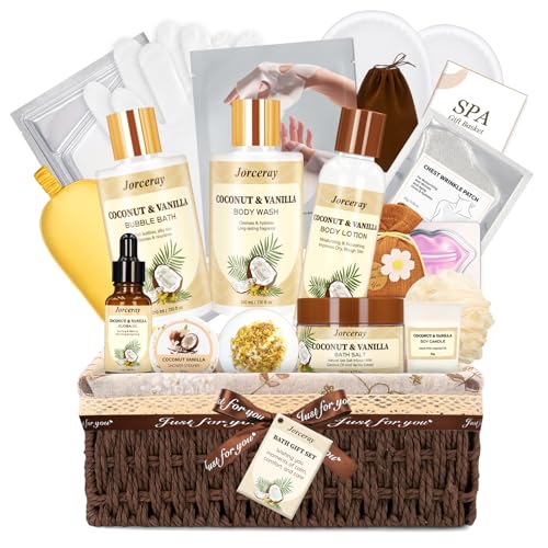 22PCS Bath and Body Gift Basket Set for Women, Luxury Spa Gift Ba...