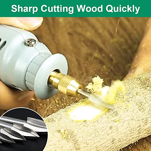 Wood Carving Drill Bits Set For Dremel Rotary Tool 5Pcs Engraving Drill Accessories Bit Wood Crafts Grinding Woodworking Tool With 1/8” Shank For Diy Carving Drilling Micro Sculpture #TOP2