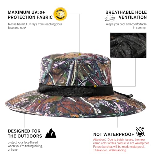 Image of Oversized XL XXL Waterproof Sun Hat for Big Heads Mesh Bucket Hat Wide Brim Adjustable Packable Hiking Beach Fishing