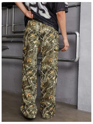 Men's Camo Cargo Pants Y2K Wide Leg Stacked Baggy Camouflage Jogging Pants Streetwear2