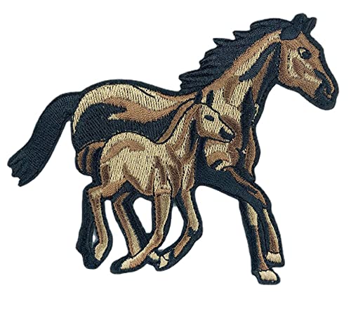 Anawakia Écusson Brodé Patch Thermocollant en Forme de Tête de Cheval Autocollant Tissu Appliqué Brodé DIY pour T-Shirt Jeans Chapeau Sac (c)