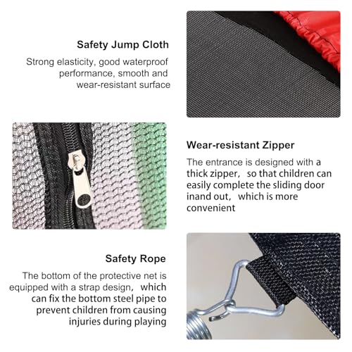 Ccarzzi Trampoline 4.6FT/140CM Toddler Trampoline Round with Safety Enclosure Net, Indoor & Outdoor Playset for Boys & Girls Aged 1-8 - Image 3