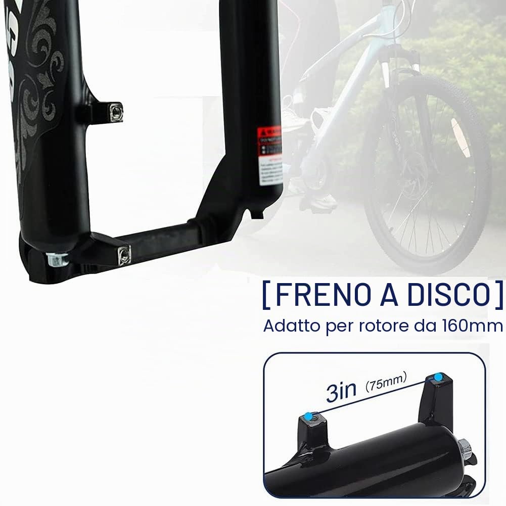 Fat Bike da 20", forcella, pneumatici 4.0, sospensioni a molla Snow Beach Oil, freno a disco da 1-1/8", escursione 9 mm, bloccaggio manuale da 100 mm, lega di magnesio e alluminio per bici elettrica