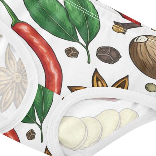 Cotton Toddler Underwear Custom Colorful Spices Ginger Root White Girl Panties Cute Animal Briefs Underpants 2t4