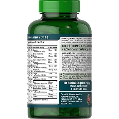 Puritan's Pride ABC Plus Senior Multivitamin Multi-mineral Caplets, 240 Count